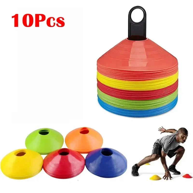 10 Pçs/set Equipamento de Treinamento de Futebol Marcador Discos Marcadores de Obstáculos Roadblocks Cone Discos Marcadores de Pé Equipamento de Treinamento de Futebol