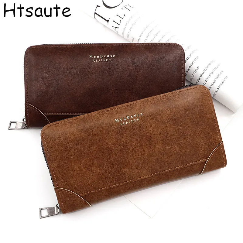 Men's Long Purse Men Wallets Zipper Closed Men Clutch Wallets Business Large Capacity High Quality Brand Male Purse Hasp