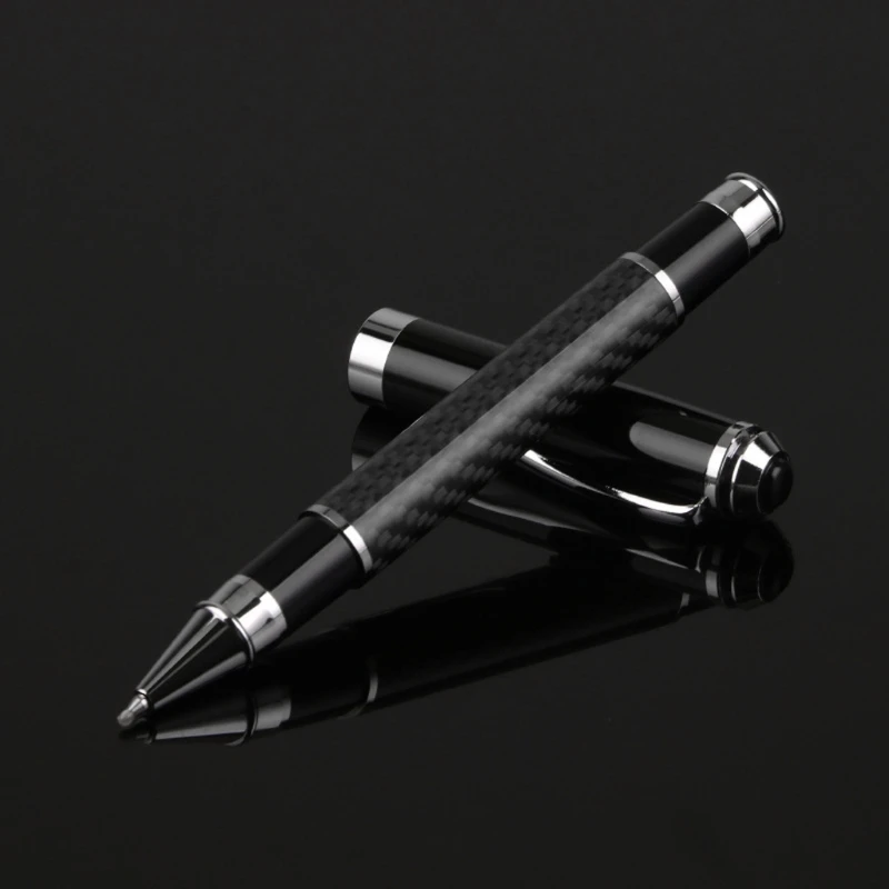 Carbon Fiber Gel Ballpoint Pen Black Business Writing Office School Supplies Stationery