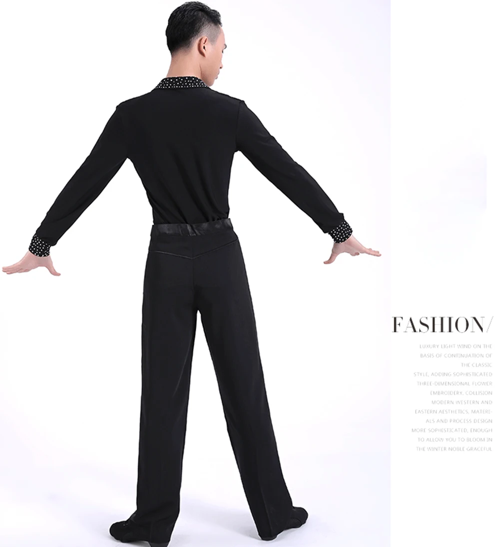 Ropa de baile latino para hombre, camisas de baile latino, Vals, baile de salón, ropa de rendimiento, Top de ropa, 2022