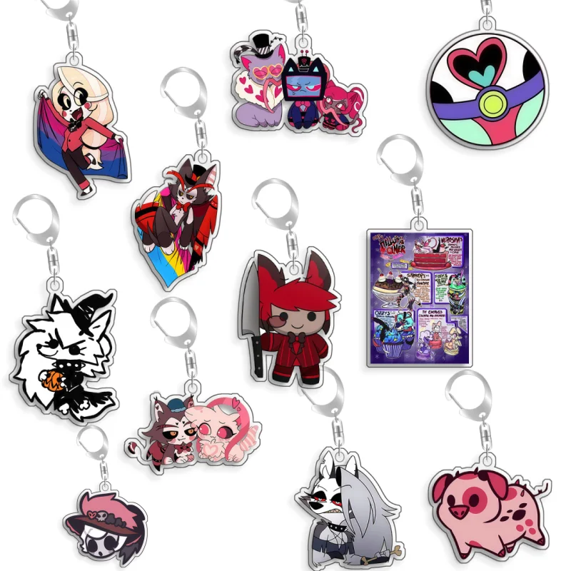 

Hazbin Hotel Asmodeus Ozzie Niffty Loona Acrylic Selfmade Keychain Cute Backpack Pendant Key Chain Game Fans Gift Ornaments 5cm
