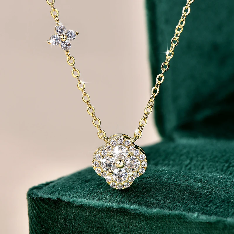 Rrjzz GRA-zertifizierte D-Color VVS1 Moissanit-Anhänger-Halskette, Labor-Halskette mit Imitationsdiamant für Frauen, Charm-Halskette, Schmuck, Geschenk – Detail 4