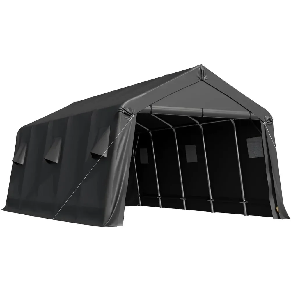 13 x 20 FT Heavy Duty Carport, Portable Garage with All-Steel Metal Frame & Vents, Anti-Snow Car Canopy Storage Shelter shed