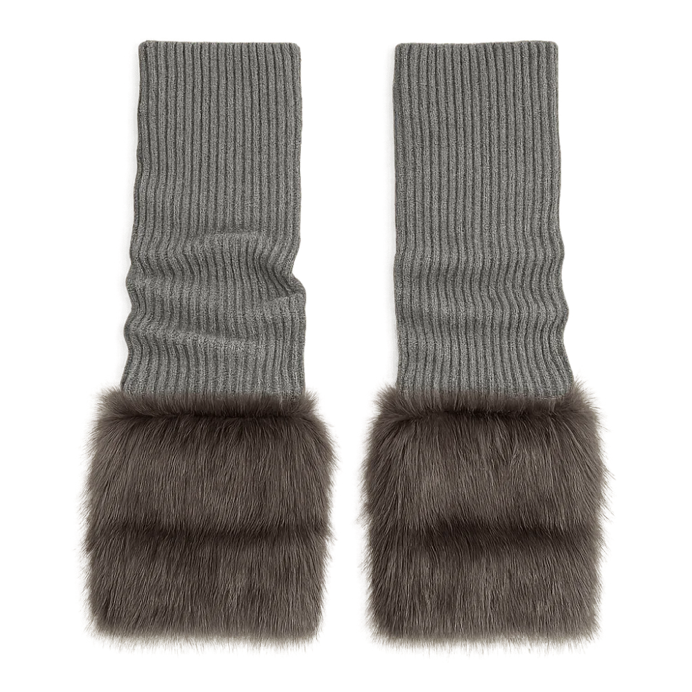 

Soft Knitted Winter Leg Warmers Foot Cover Y2K Furry Leg Warmers Harajuku Kawaii Long Stockings Streetwear