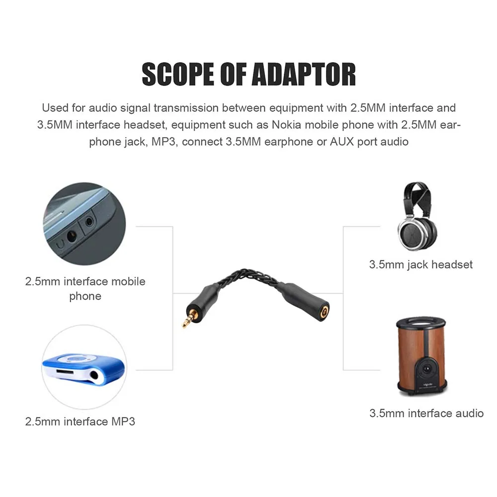 8 Core No-Oxygen Copper Silver-plated Connector Carbon Fiber Adapter Male Conversion Cable Earphone Balanced Stereo Audio Cable