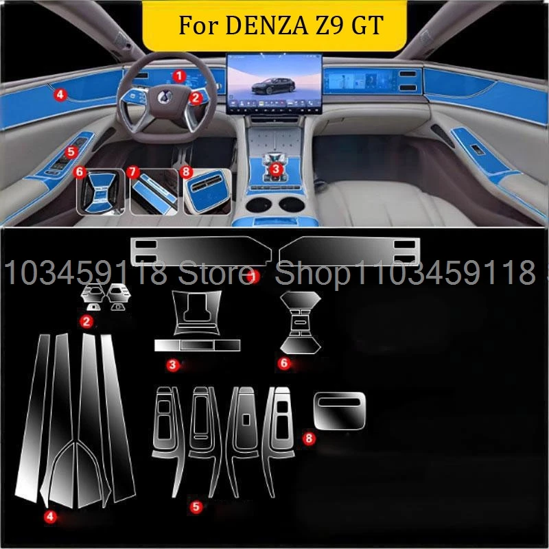 

Защитная пленка из ТПУ для DENZA Z9 GT 2025 2024, аксессуары, интерьерная прозрачная панель передач, наклейка на центральную консоль
