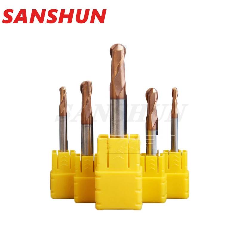 Fresa de Liga de Revestimento de Tungstênio Ferramenta de Aço Cnc Maching Hrc55 Lengthenball Nariz Fresas Topo Fresa Fresa Fresa Fresa Endmill