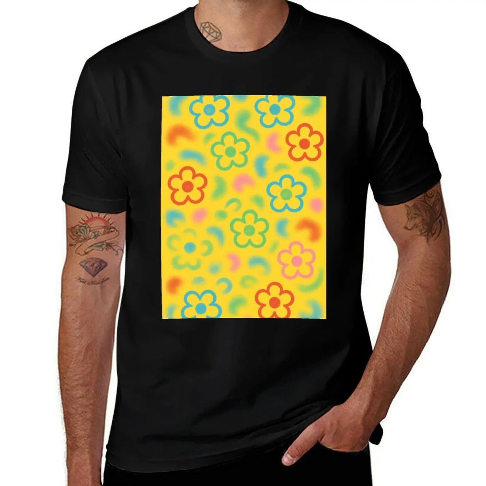 

Groovy Retro Flower Power Pattern T-Shirt summer clothes football t shirt funny meme t-shirts mens t shirt