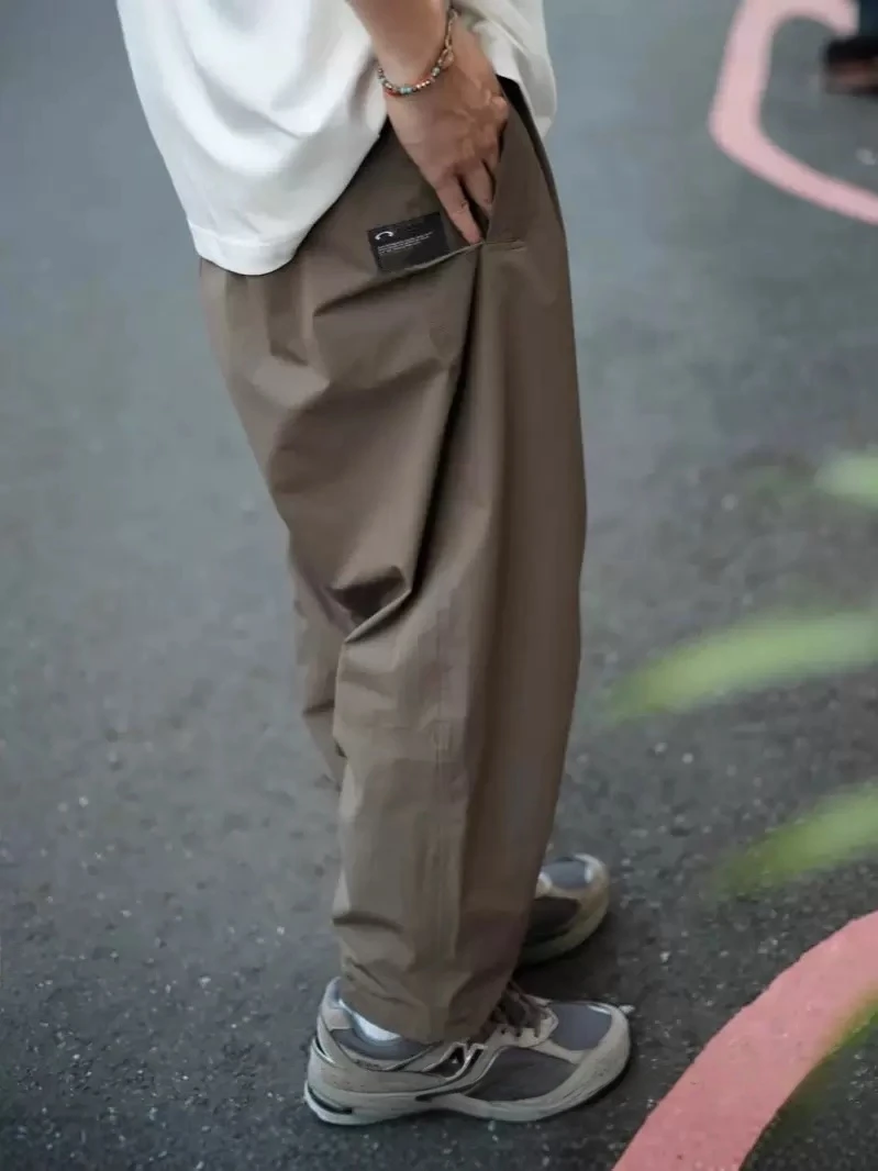 

Quick Dry Lightweight Bubble Cloth Functional Carrot Pants Men Women Straight Leg Elastic Waist Casual Trousers OAK New Model