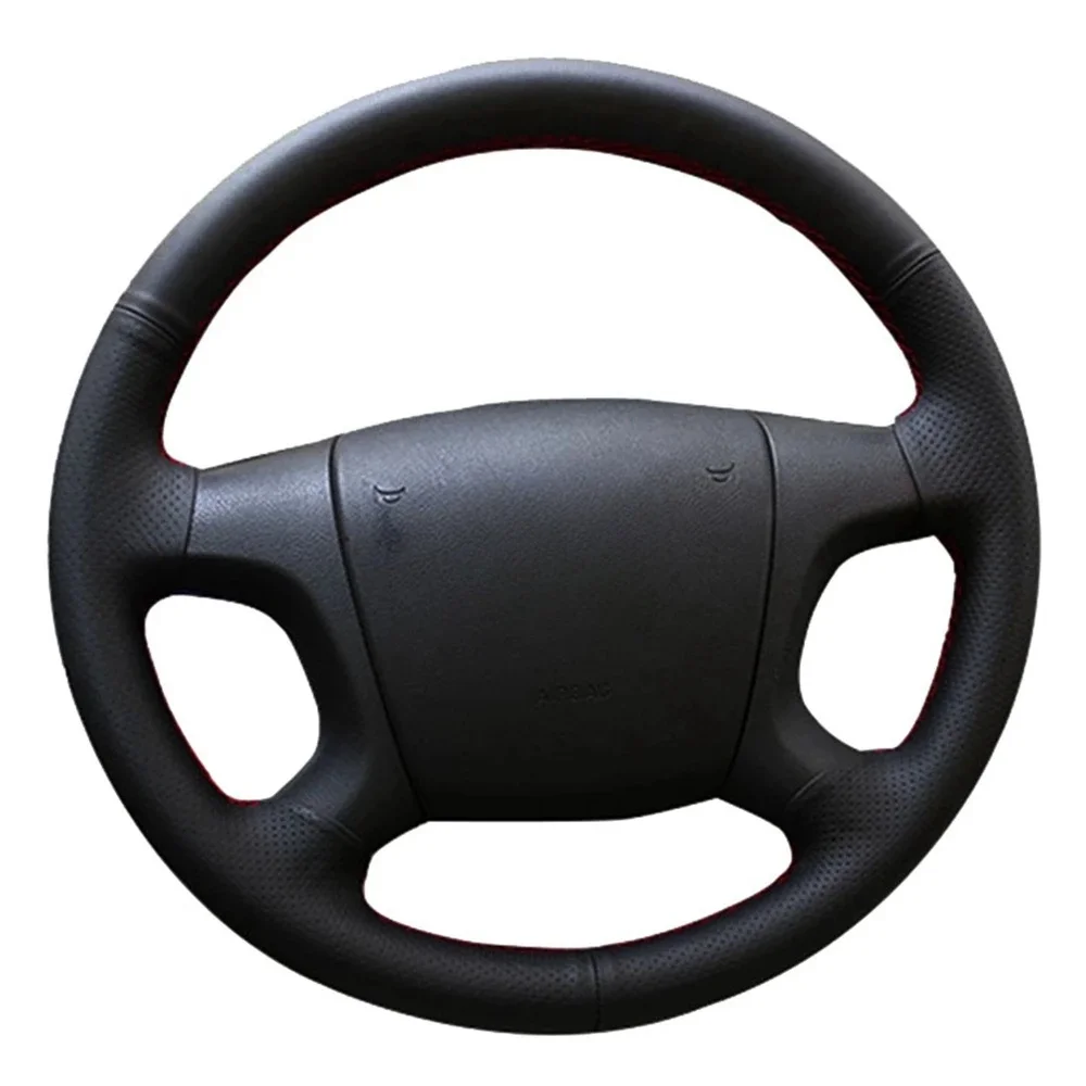 Car Products DIY Black Non-slip Breathable Faux Leather Car Accessories Steering Wheel Cover For Old Skoda Octavia Skoda Fabia