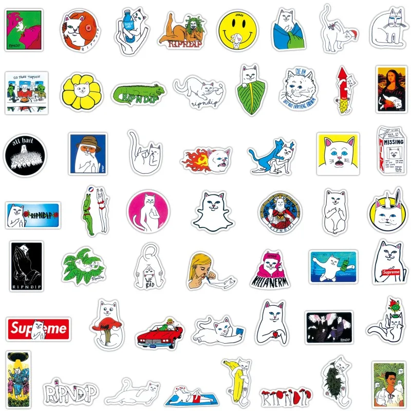 50pcs Lord Nermal Cartoon Sticker Suitcase Water Cup Stationery Mobile Phone Car Scooter Laptop Refrigerator Decorative Sticker