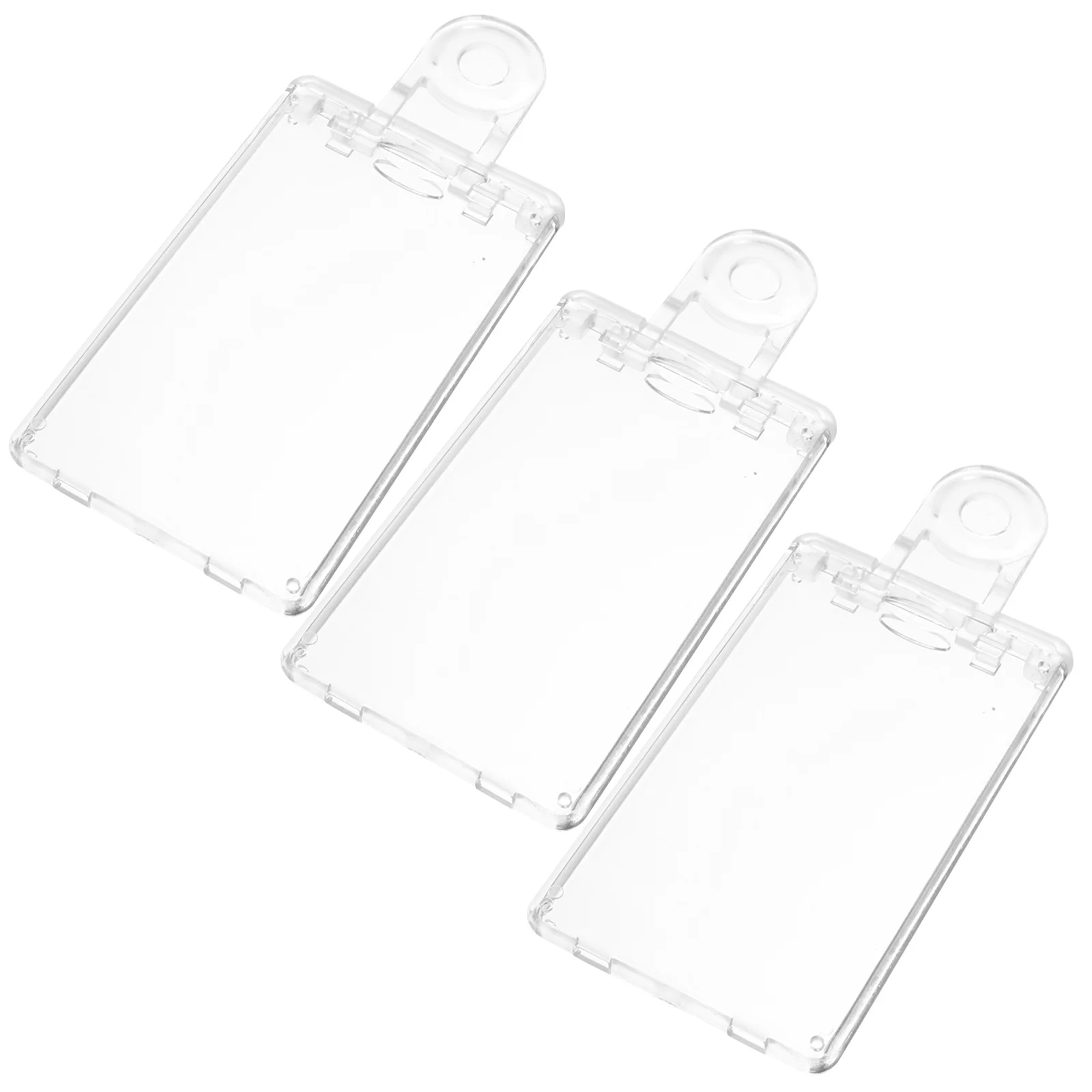 

3Pcs Chest Badge Card Holder Clear Hard Plastic Id Protector for Business Cards Game Cards Postcards Anti-Scratch Protective