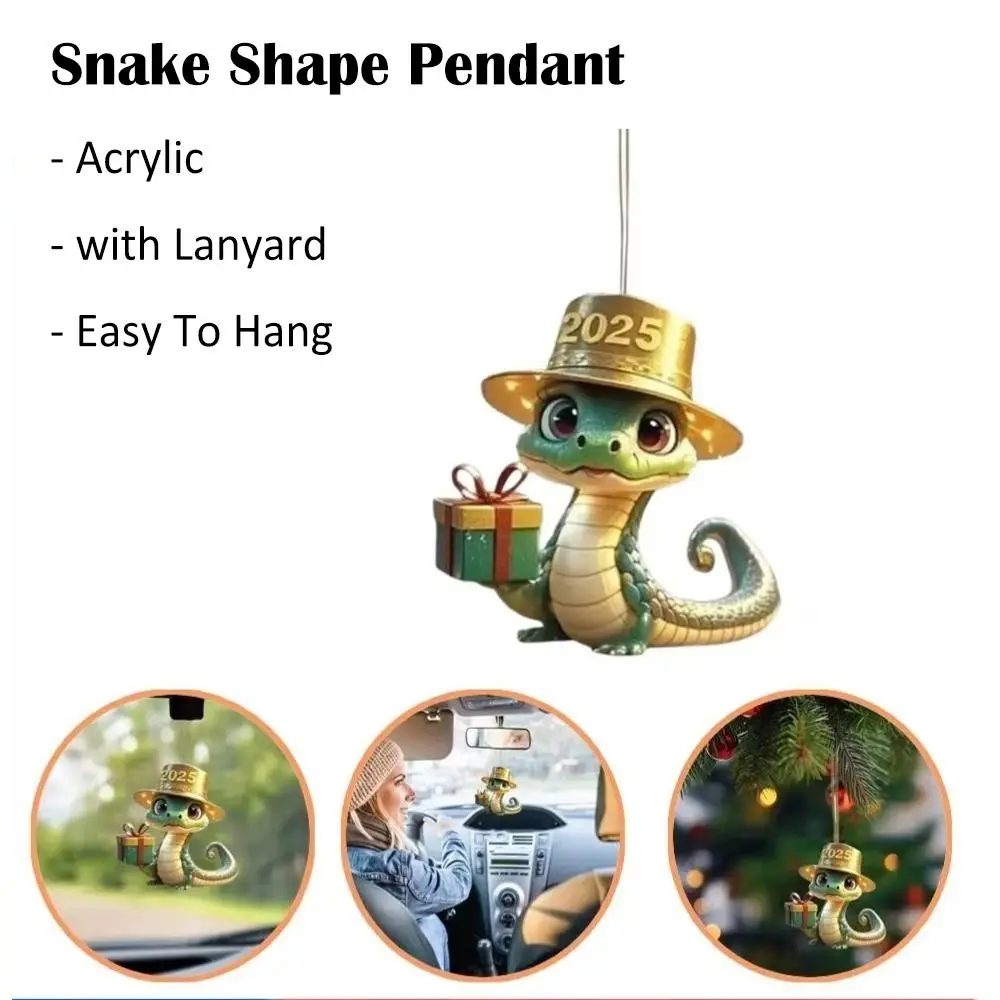 2025 Acrylic Snake Shape Pendant with Lanyard Easy to Hang Pendant Charm Hanging Decoration Car Decoration