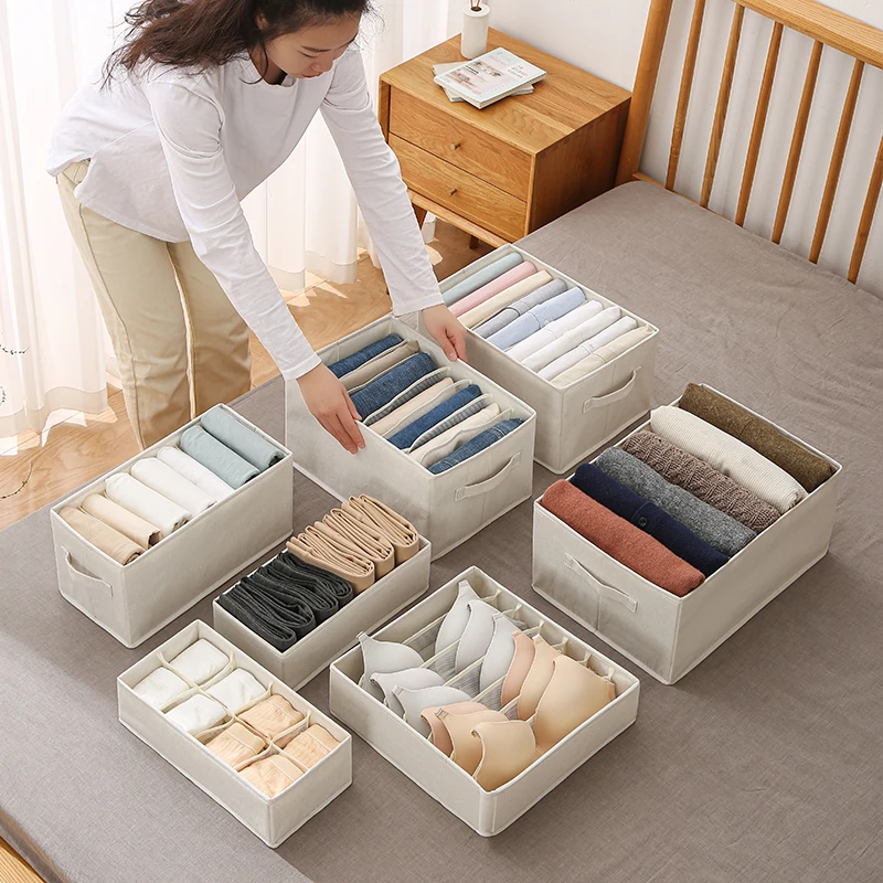 Foldable Jeans Sweater Storage Closet Organizer Clothes Boxes Student Dormitory Wardrobe T-shirt Pants Clothing Separation Box