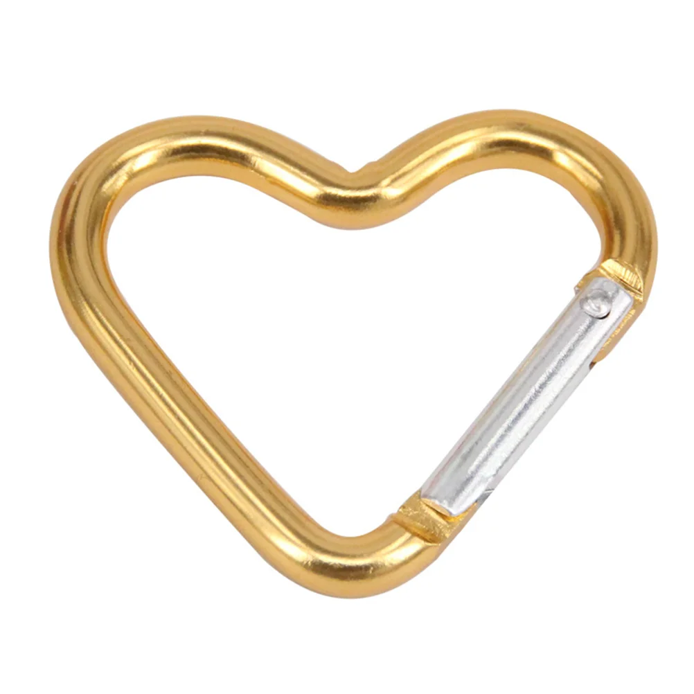 10 Pcs Hiking Carabiner Clip Keychain Heart Shape Aluminum Alloy Camping Climbing