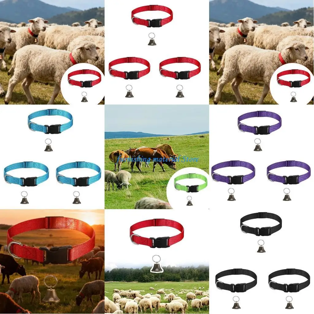 

Y5GD Sheep Herdsings Collarss, cowbell neck strap, safety quick-Releasess buckle, Reliabless pet accessory for goatss.