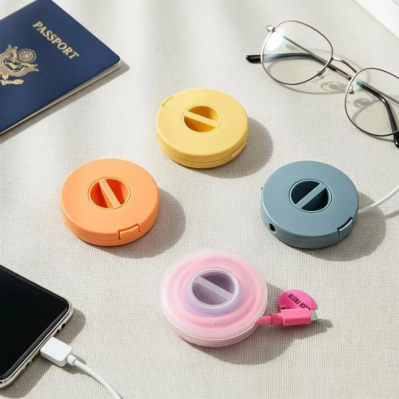 (Portable Cable Organizer Cord Management USB Winder Retractable Phone Holder Charger Wire Storage Protector)