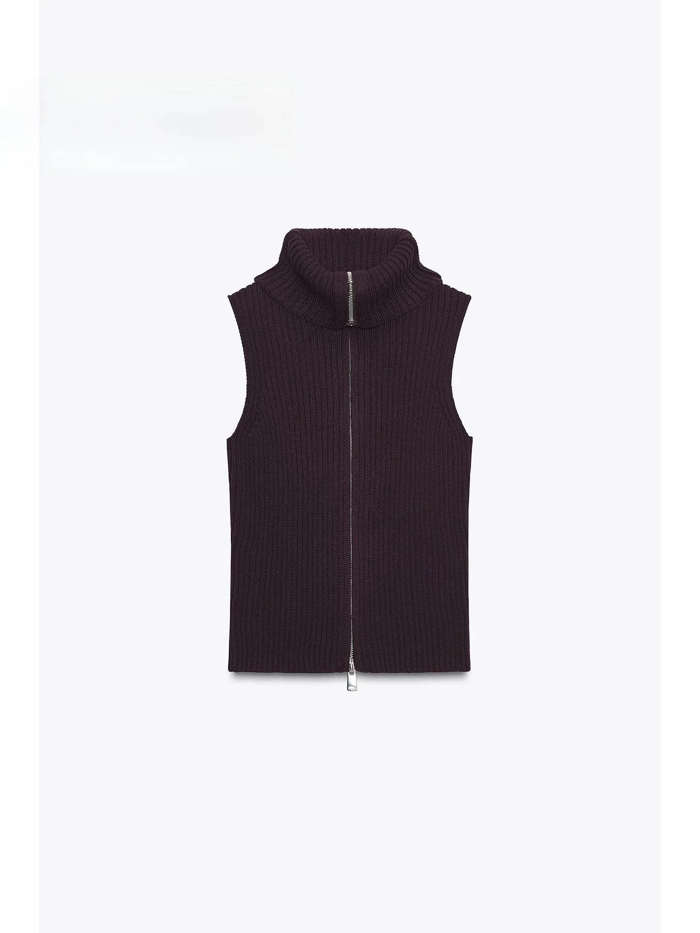 Printemps 2029 Unique fermeture éclair côtelé tricoté gilet Sle haut femmes minceur Faionable ort longueur Cardigan Sle tricots