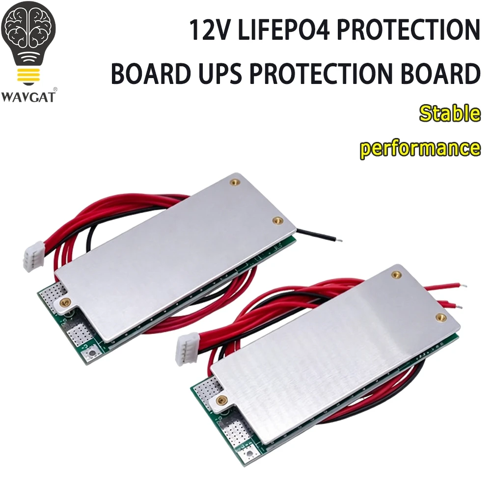 WAVGAT 3S/4S 12V LiFePO4 Battery Protection Board Lithium Iron Phosphate UPS BMS Circuit Board Aluminum Heat Sink
