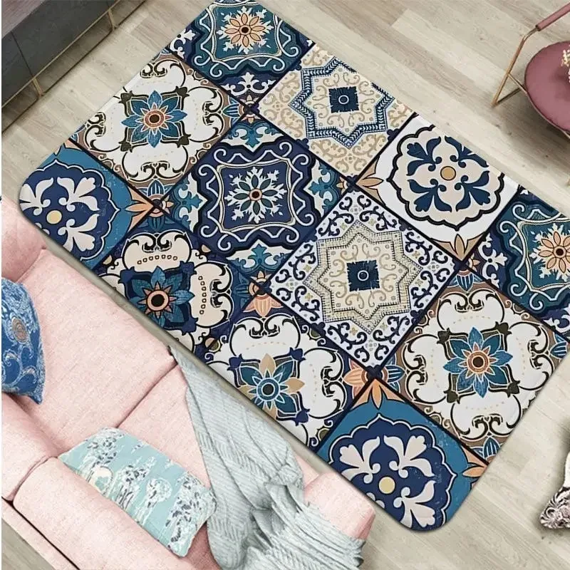 Moroccan ethnic home decoration floor carpet children\'s room bedroom door mat living room bathroom absorbent floor mat