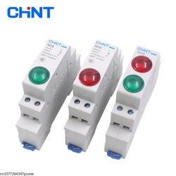 1PC CHINT ND9 PILOT LIGHTS LED RED GREEN AC/DC 24V 220V Modular DIN Rail Lamp Indicator Light