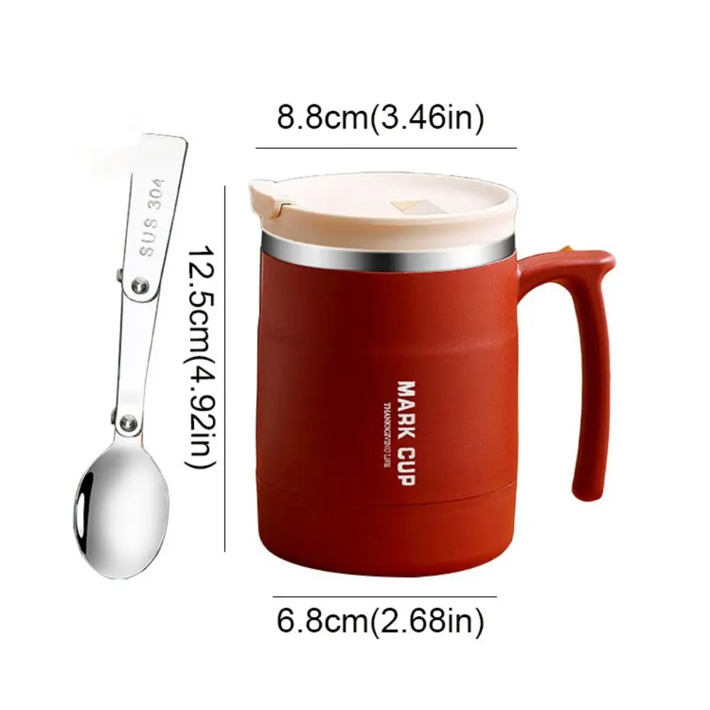 Double-layer Thermal Coffee Mug Stainless Steel Non-Slip Handle Thermal Cup Large Capacity Anti-scalding Insulated Water Cup