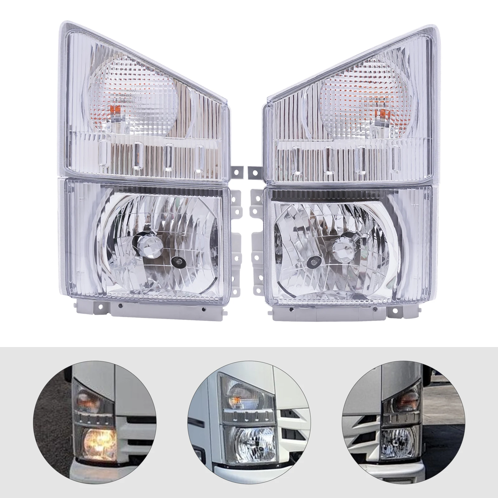 Headlight with Corner Lamp - RH Fit: ISUZU NPR NPR-HD NQR NRR 2008-2020 Passenger/ Driver Side RH/ LH