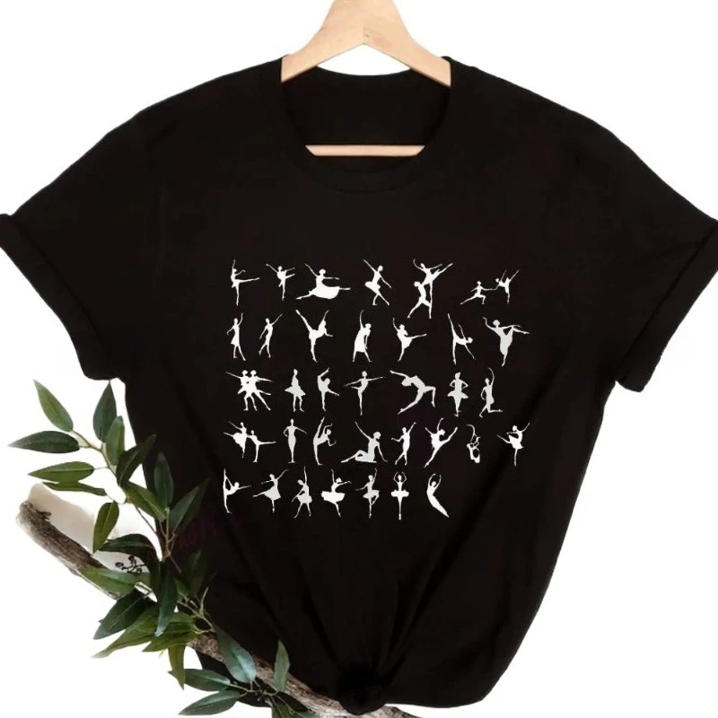 Ballet Dancer Printed T-Shirt Women Shirt Aesthetic Clothes Harajuku Graphic Shirts Top Aesthetic Comfortable Vintage Tee Tops