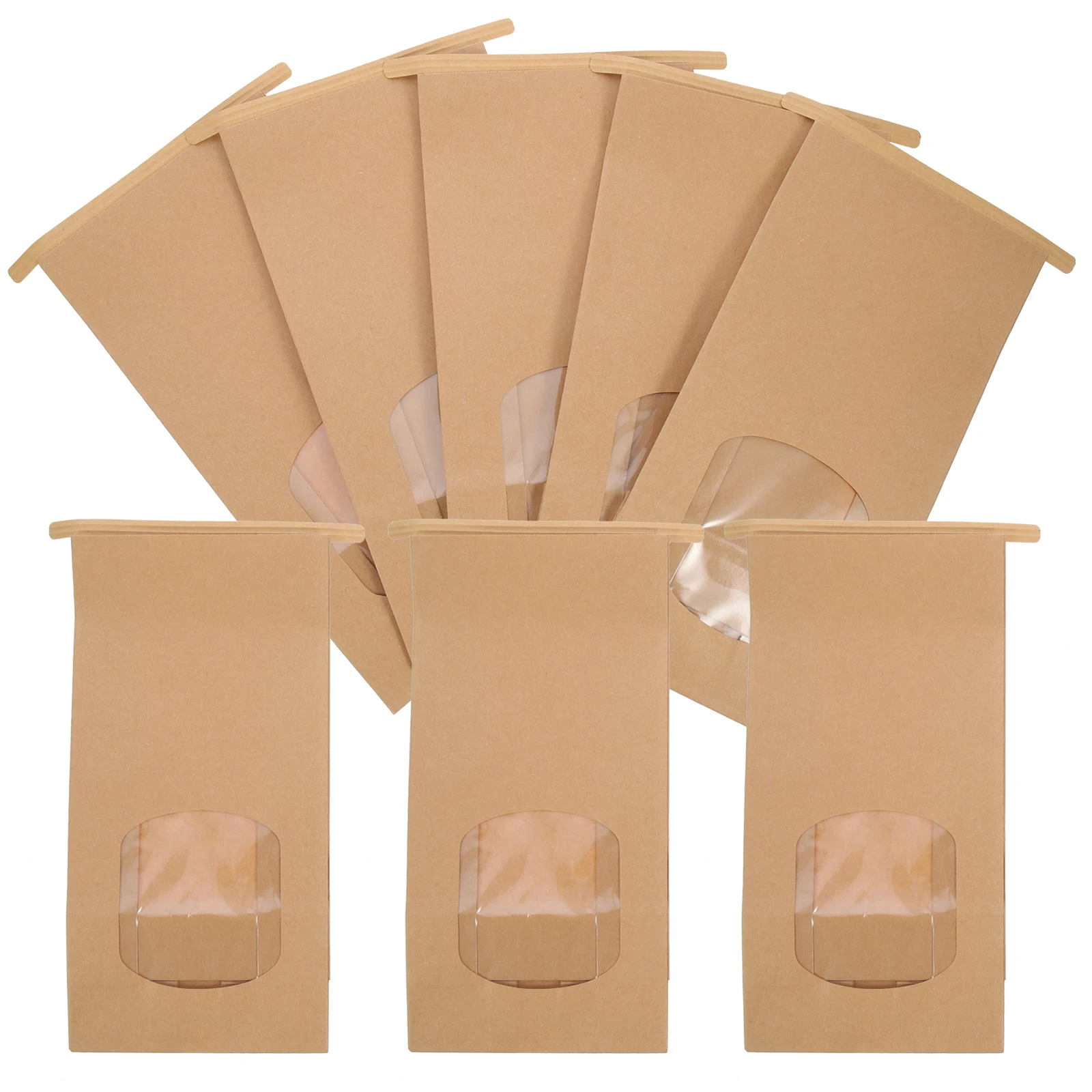 

100pcs Greaseproof Paper Bags Small Kraft Cookie Bread Packaging Party Treats Bags with Window Snack Storage Household