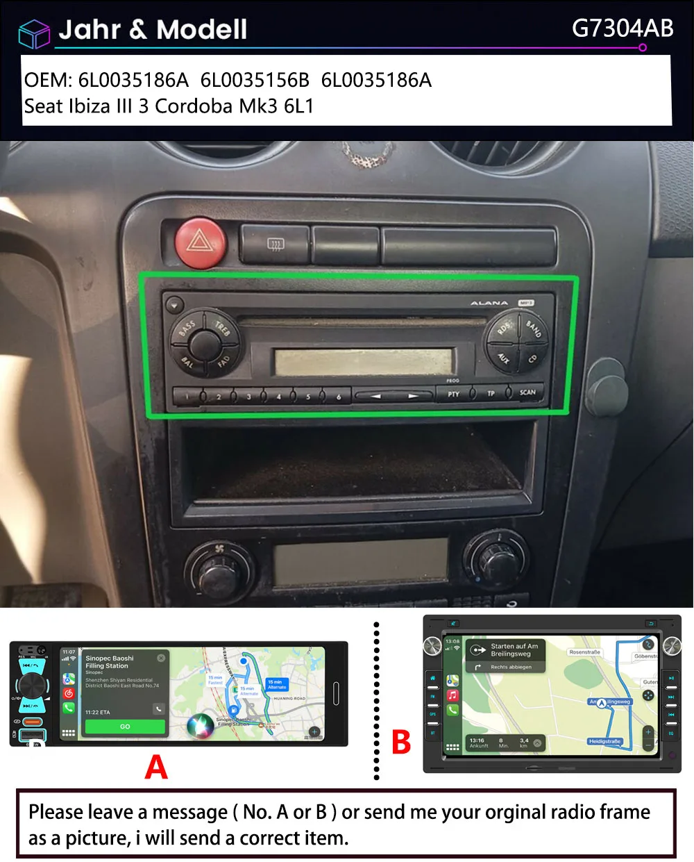 Android Auto Car radio Carpaly GPS Navigation AHD rearview camera For Seat Cordoba Vario/Toledo/Altea/ Arosa/lbiza/Leon