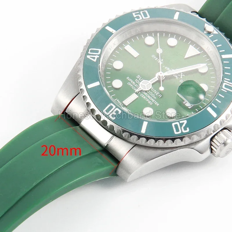 Curved Interface High-tensile Stainless Steel Scratch-proof Seamless-fit Watch End Link for Rolex Datejust Black Submariner 20mm