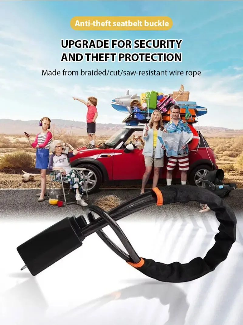 

Car Steering Wheel Lock Rope Lock Car Lock Steering Wheel Lock Steel Cable Seat Belt Snap Lock General Models Applicable