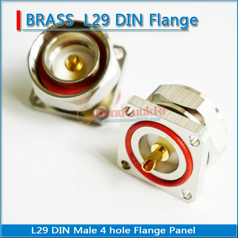 

7/16 L29 DIN Male With 4 Hole Flange Panel Mount For Solder Cup plug Connector calbe RF Adapter BRASS