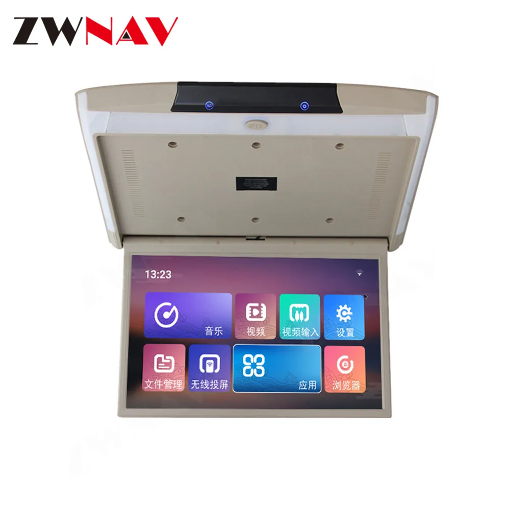 17.3 Inch HD Car Monitor Roof Mount with MP5 Player HDMI USB SD Carplay Ceiling Video System Business Travel
