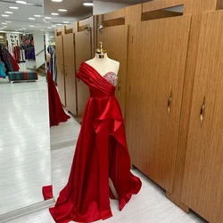 Lily Red Stain Elegant Sexy Wedding Party Dress One shoulder Celebrity Dresses Appliques Special Occasion Dresses robes du soir