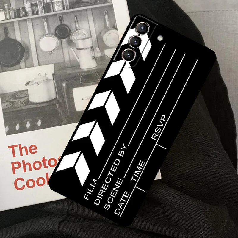 Film Movie Clapperboard Clapper Phone Case For Samsung Galaxy S24 S22 S23 Ultra S20 S21 S24 FE S9 S10 Plus Note 10 20 Ultra