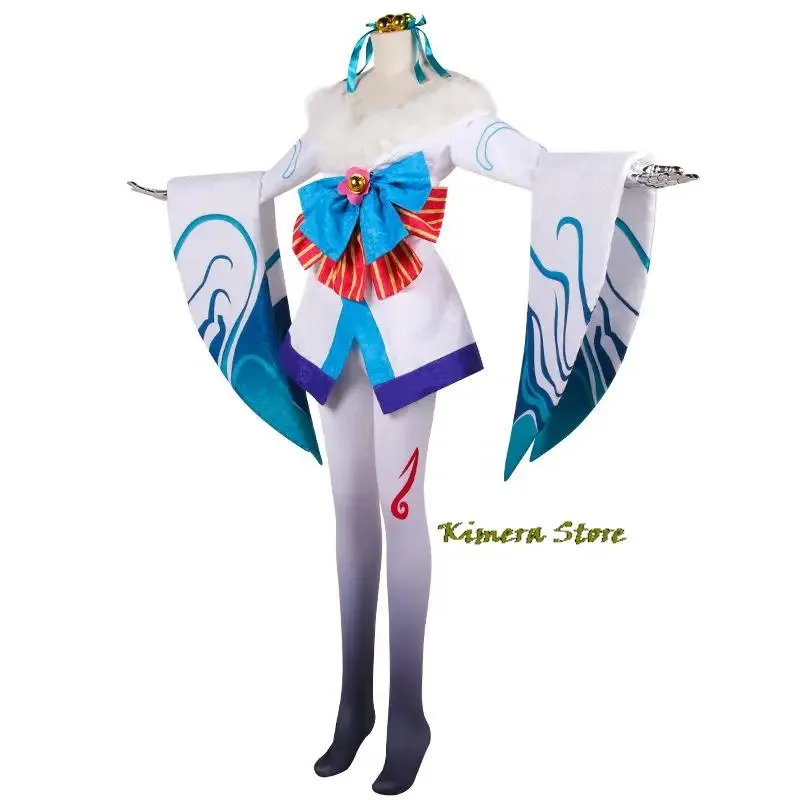 LOL Spirit Blossom White Ahri Cosplay Il volpe a nove code Abiti Giochi Costumi Cosplay