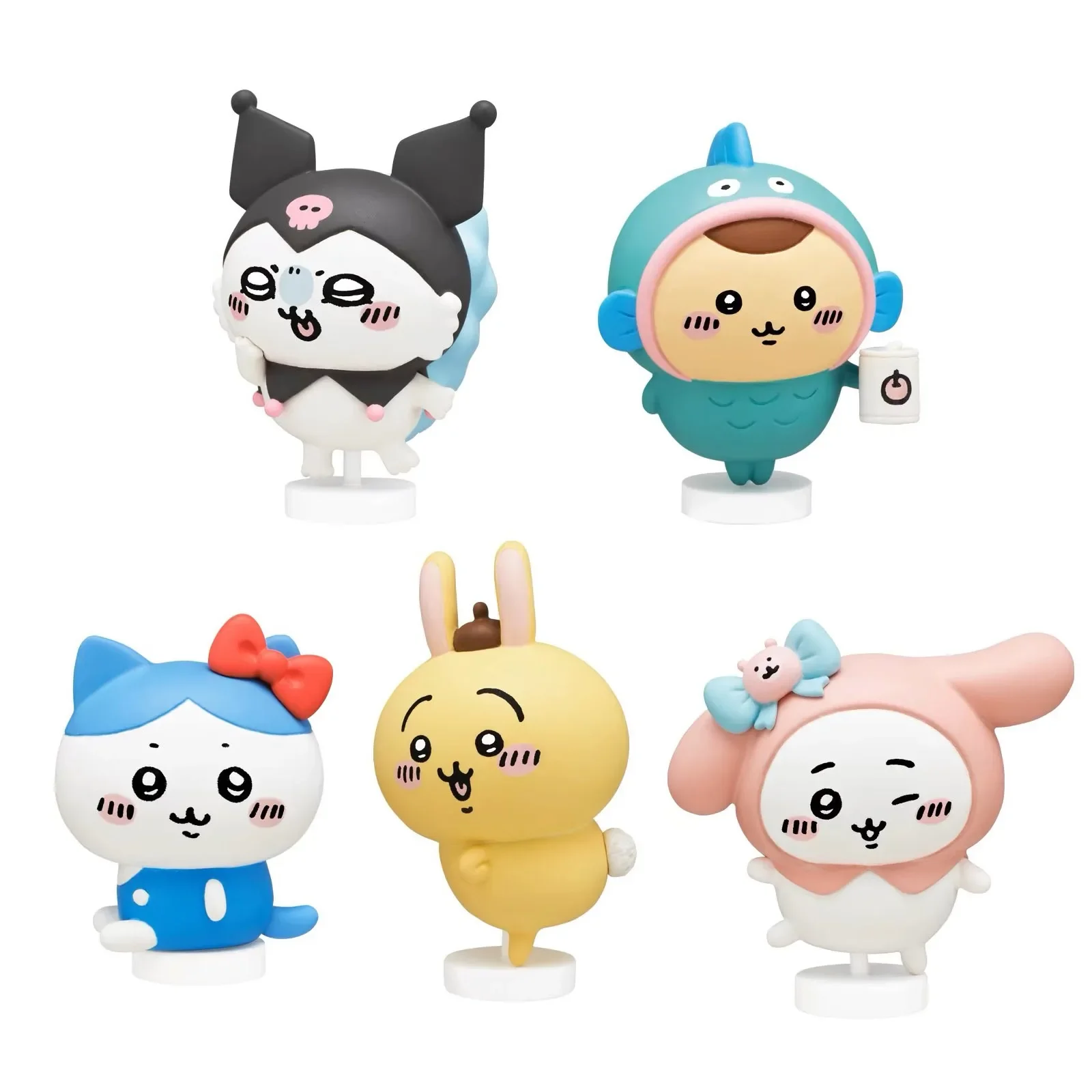 

Фигурки героев Sanrio для косплея Hachiware Usagi Hello Kitty Kuromi Hangyodon, слепая коробка, коллекционные игрушки, подарки для детей