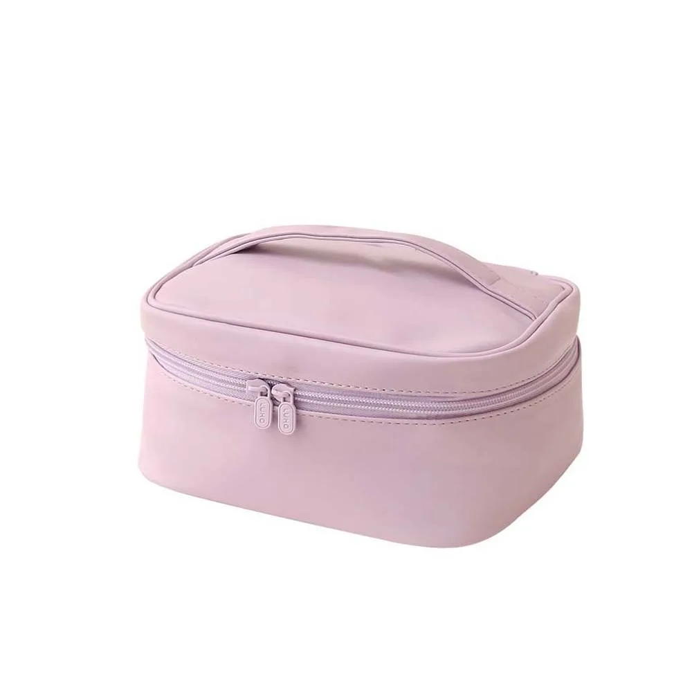 Polyester PU Cosmetic Bag Large Capacity Three-dimensional Make Up Pouch Bag Green Anti-splash Water Pouch for Make Up Kit Women