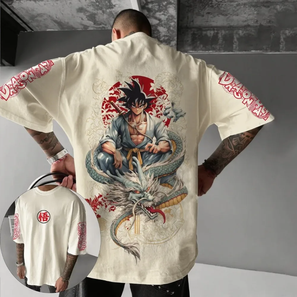 Dragon Ball Z Super Saiyan Son Goku hommes Version ample rue garçons T-Shirt été décontracté Anime imprimé coton enfants haut