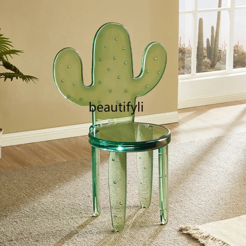E153 Designer Acrílico Simples Moderno e Único Cadeira Transparente Personalizada