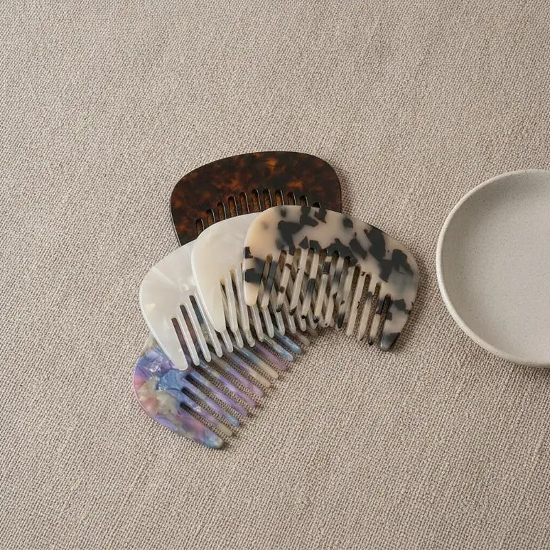 Marbled Acetate Small Hairdressing Comb 1Pcs Retro Scalp Massage Comb for Girls Home Hair Styling Grooming