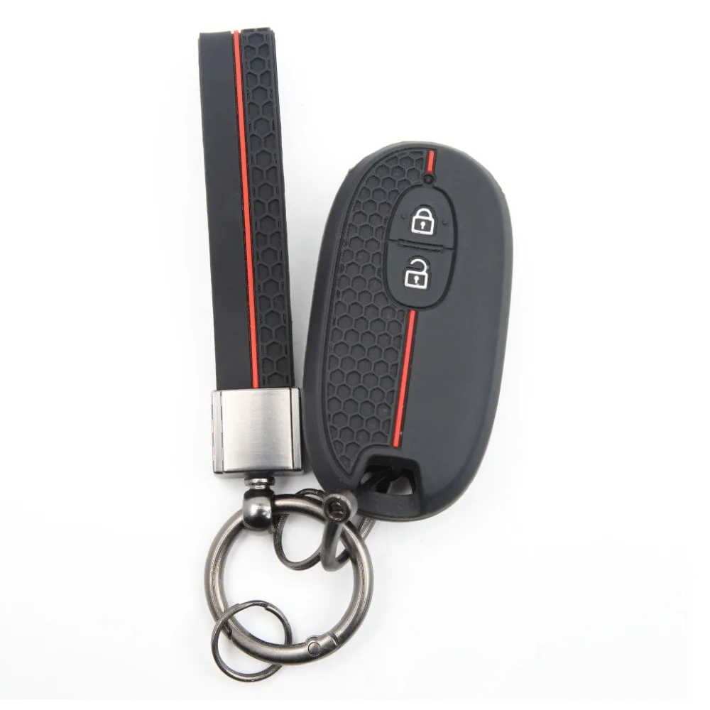 Protective Silicone Key Cover For Suzuki Wagon R Every Hustler Palette Solio Alto Lapin Spacia with buckle strap