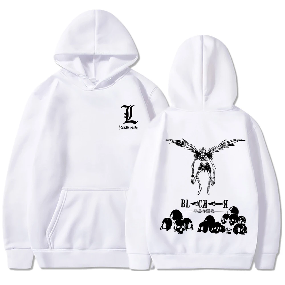 Death Note Anime Hoodies Men Women Ryuuku Skeleton Print Y2k Sweatshirts Gothic Harajuku Manga Pullover Hip Hop Streetwear Autum