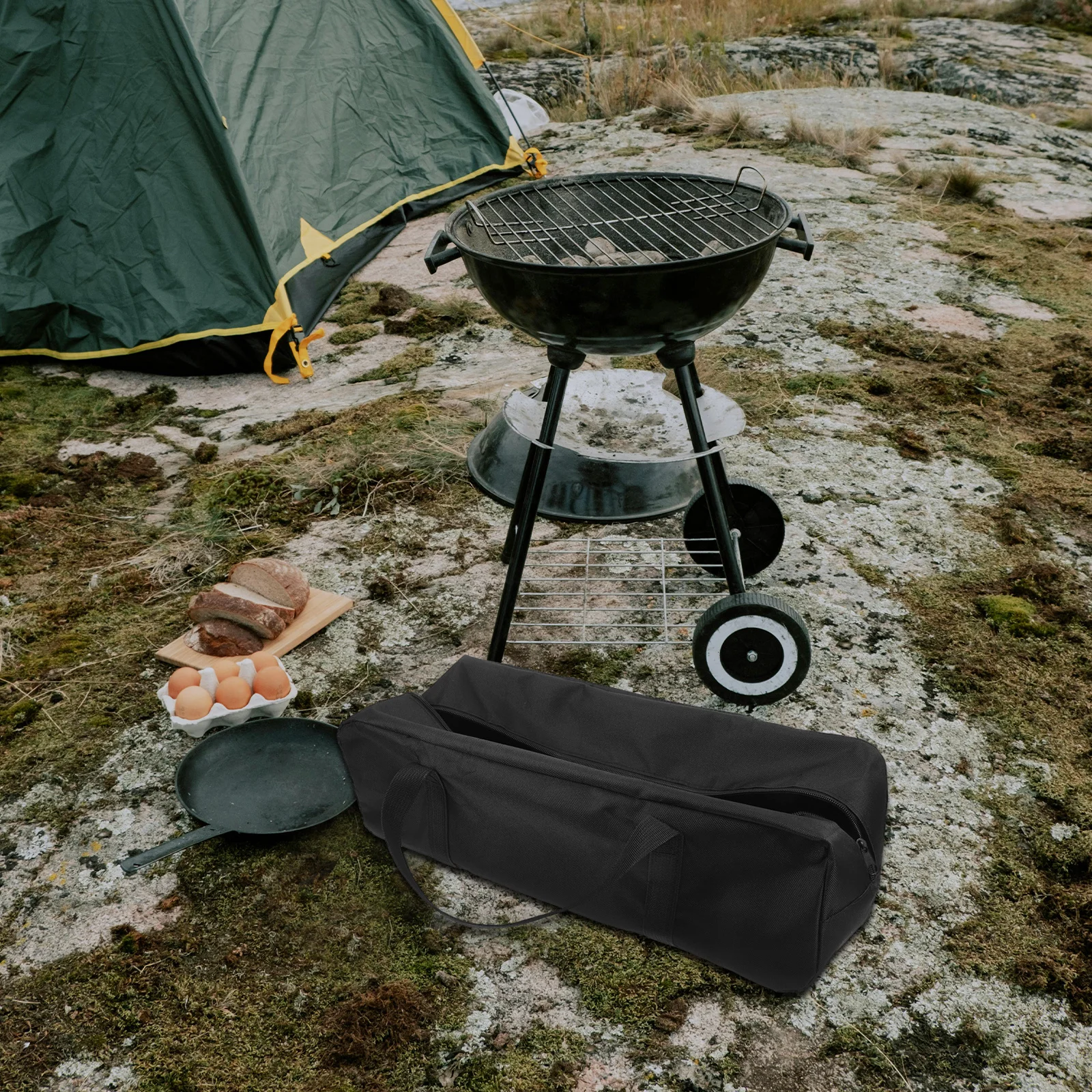 

Bbq Utensil Storage Bag Oxford Cloth Heavy Duty Grill Tool Organizer Portable Camping Cookware Carrier for Outdoor Adventures