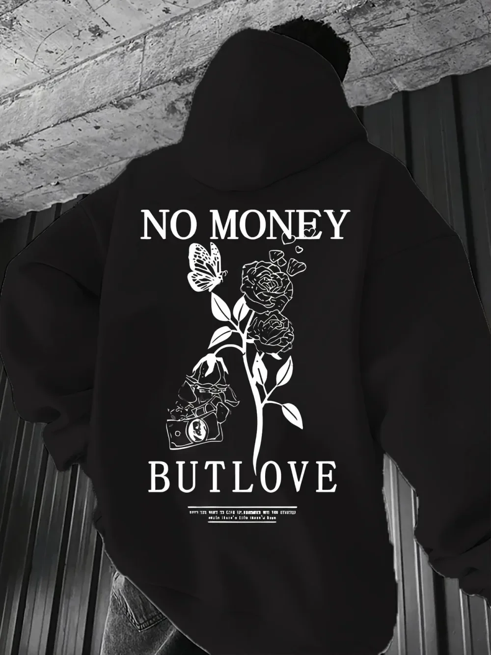 

Autumn and Winter Hot Sale American Men's Rose Letter Print Comfortable Hooded Sportswear Outdoor Urban Casual Wear