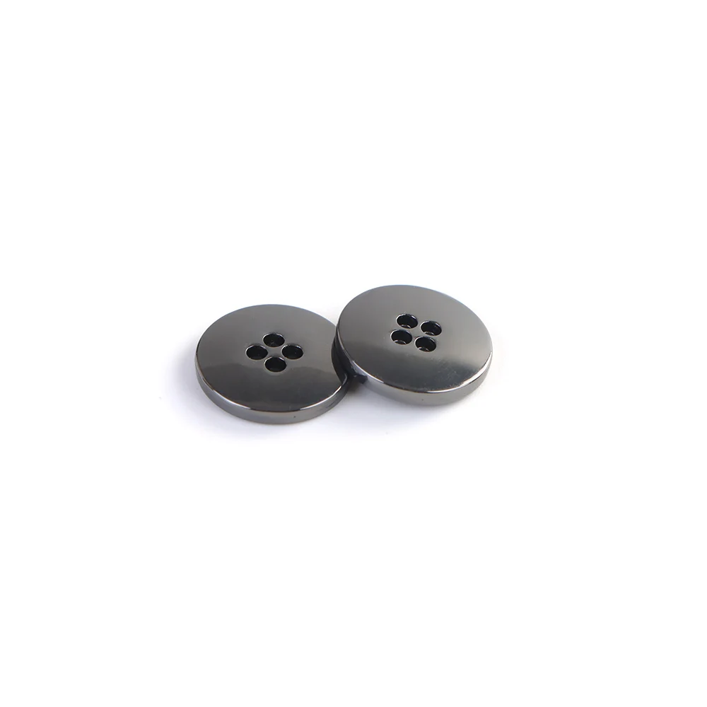 20pcs Gunmetal 15mm Metal Sewing Buttons, 4-Hole Round Buttons for Suits, Shirts, Coats, Clothes, DIY Craft