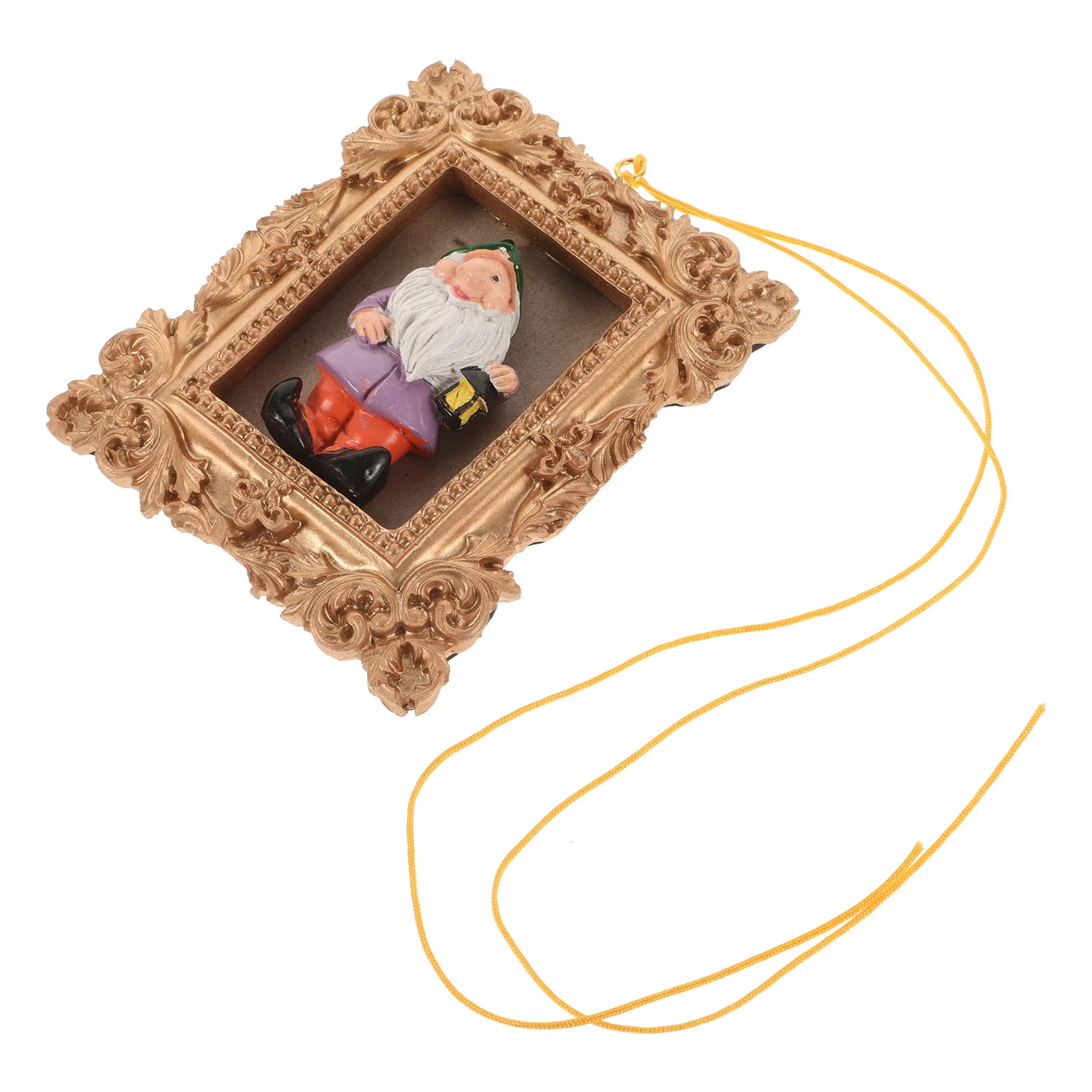 

Unique 3D Dwarf Shaped Christmas Ornament Resistant to Fade Resin Hanging Decor for Small Trees Walls Xmas Party Props