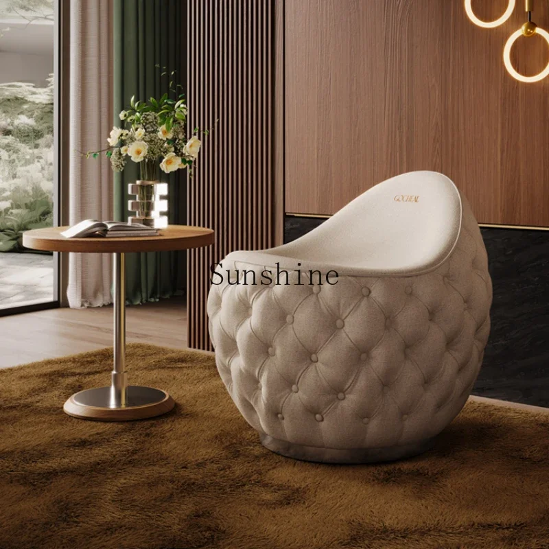 Chenier fabric casual home size apartment living room balcony design creative egg-shaped single chair  FT