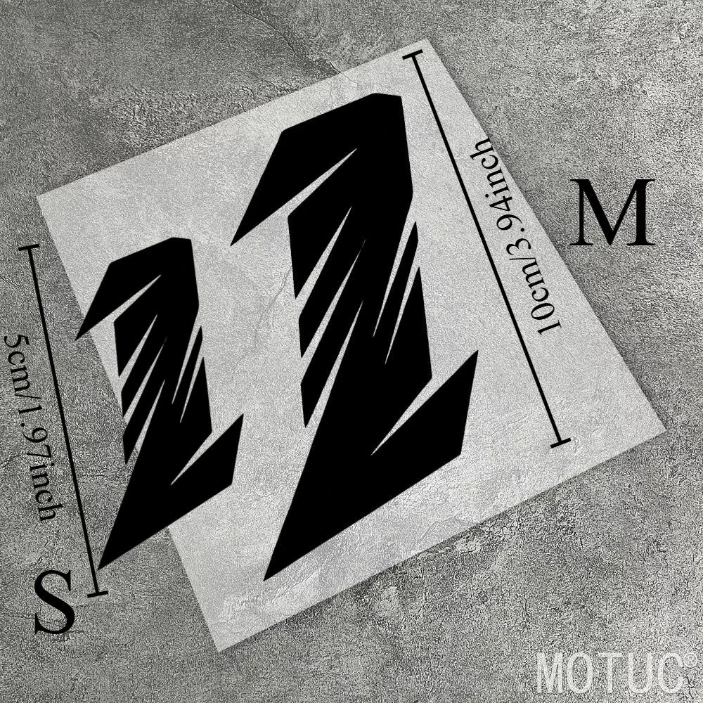 1 Set Geometric Fragment Racing Numbers 0-9 Stickers Two Sizes, Waterproof for Car Motorcycle